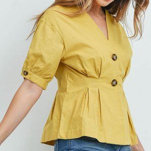 Linen Pintucked Blouse